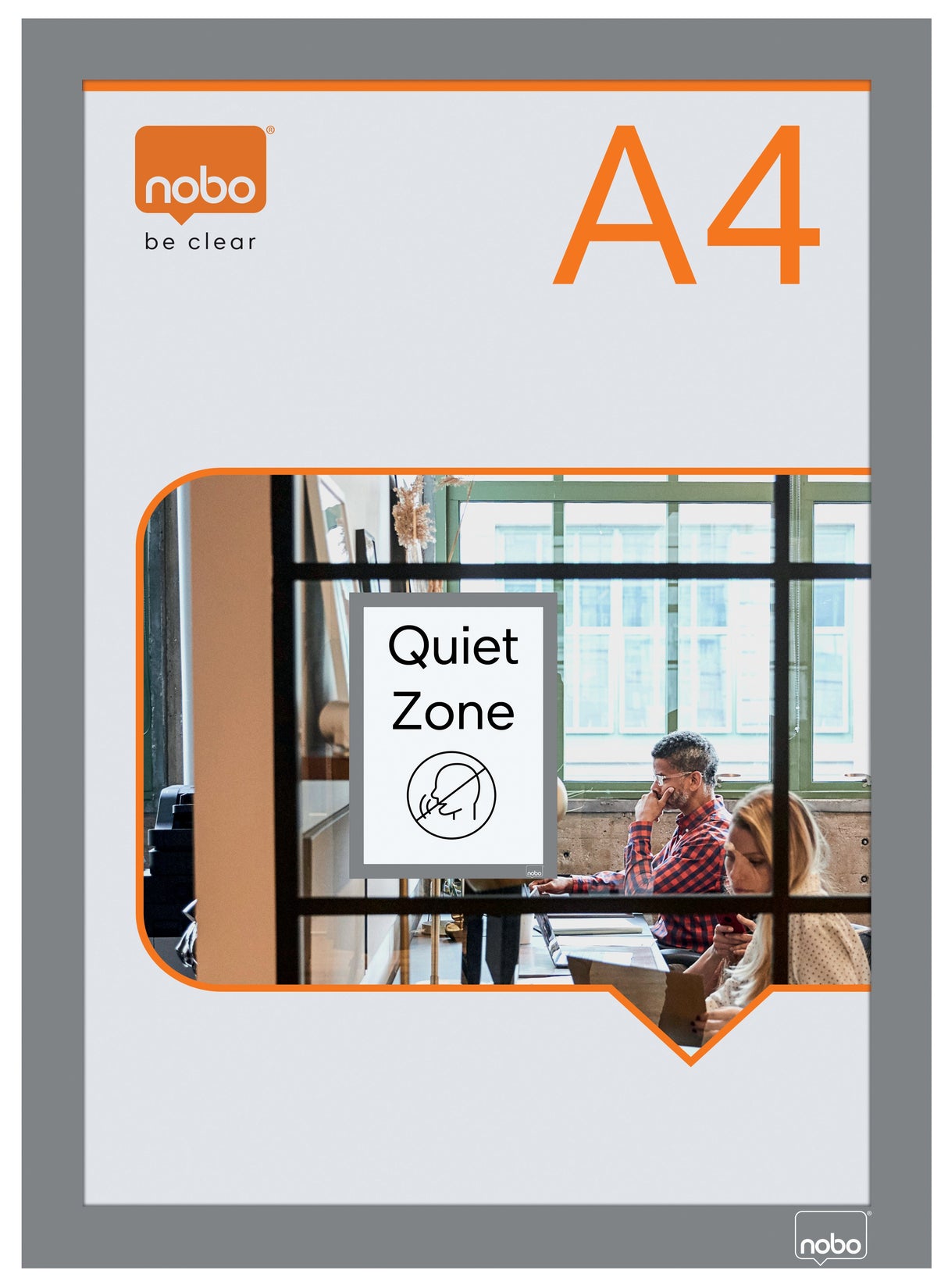 Inforamme magnetisk/selvklæb A4 sølv (2) – image 1