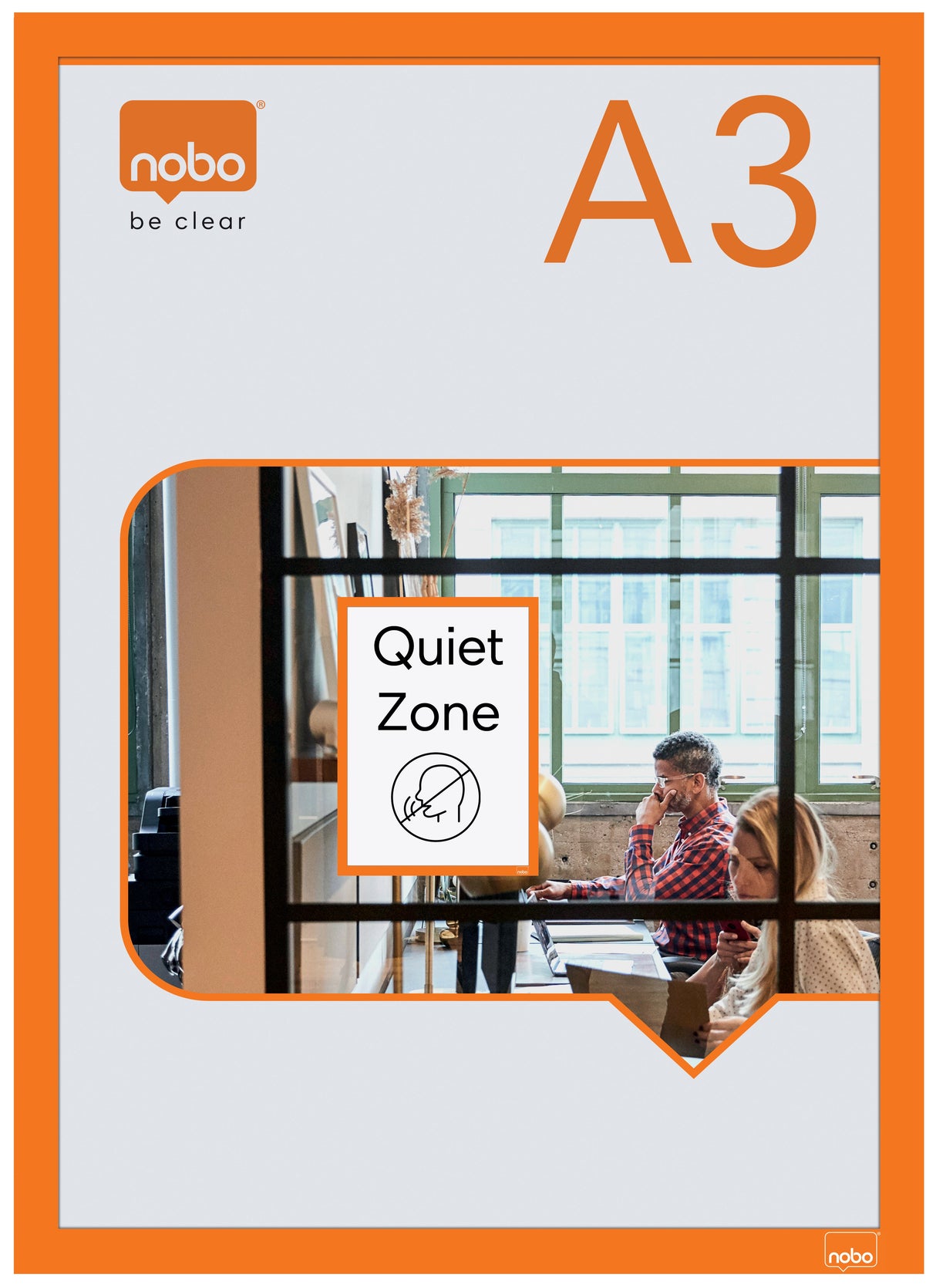 Inforamme magnetisk/selvklæb A3 orange (2) – image 1