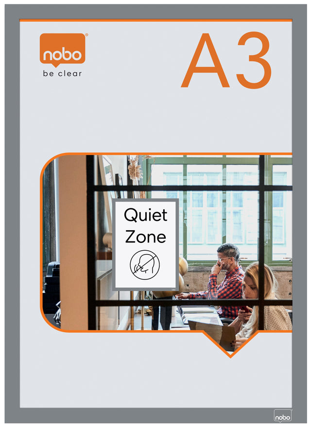 Inforamme magnetisk/selvklæb A3 sølv (2) – image 1