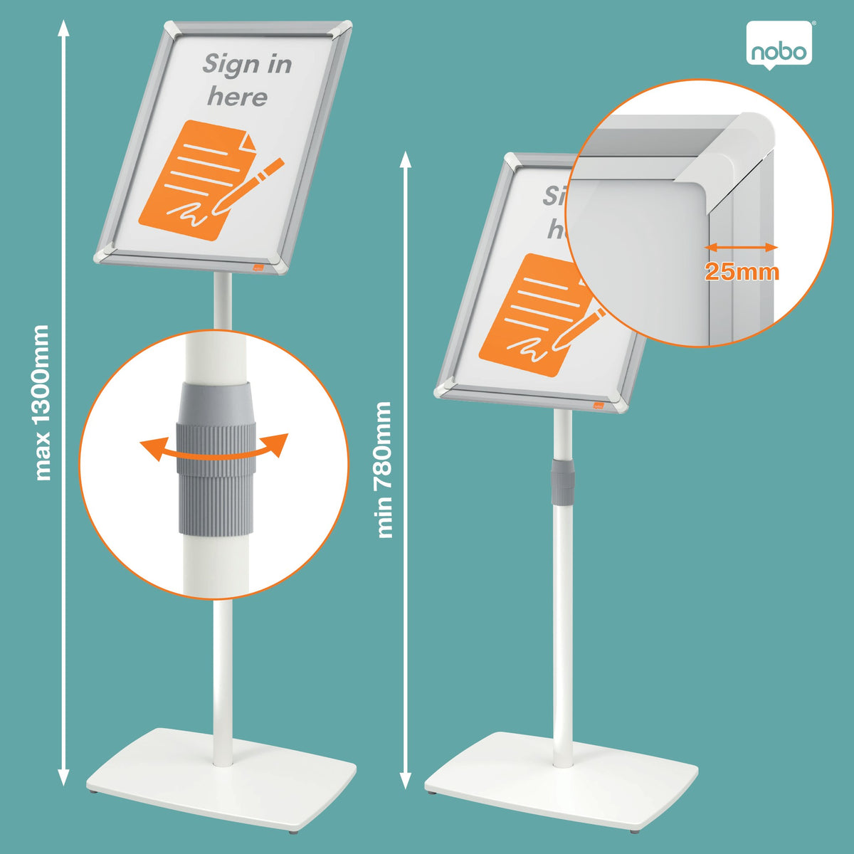 Nobo Skifteramme på stativ Premium Plus A3Alu (billede 4)