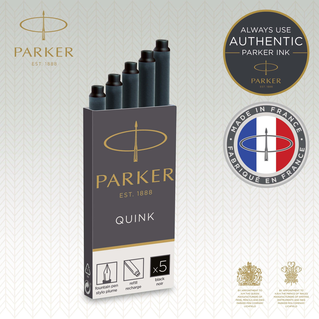 Parker Refill Long fountain Cartridges black ink (5) – Fyldepenne (billede 2)