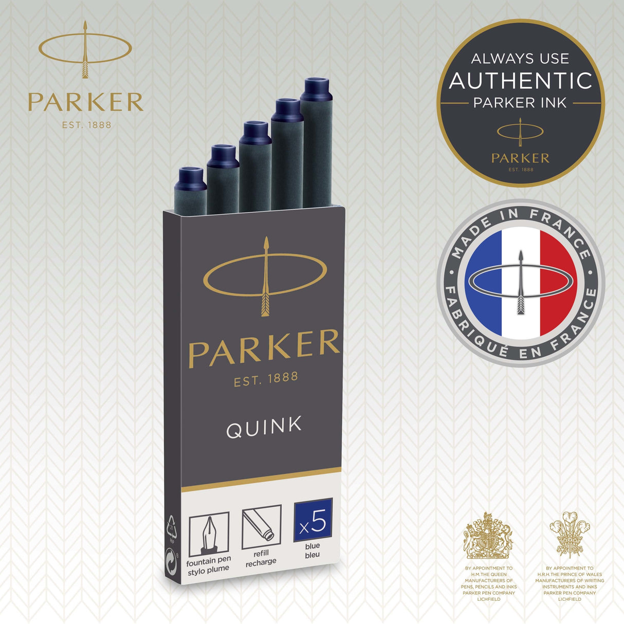 Parker Refill Long fountain Cartridges blue ink (5) – Fyldepenne (billede 2)