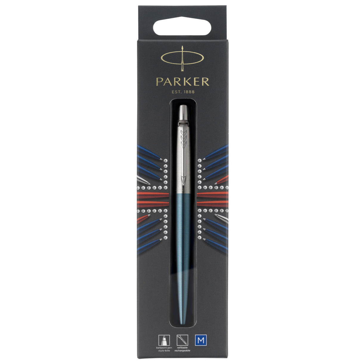 Parker kuglepen Jotter 77% recycled Waterloo blist blå (billede 1)