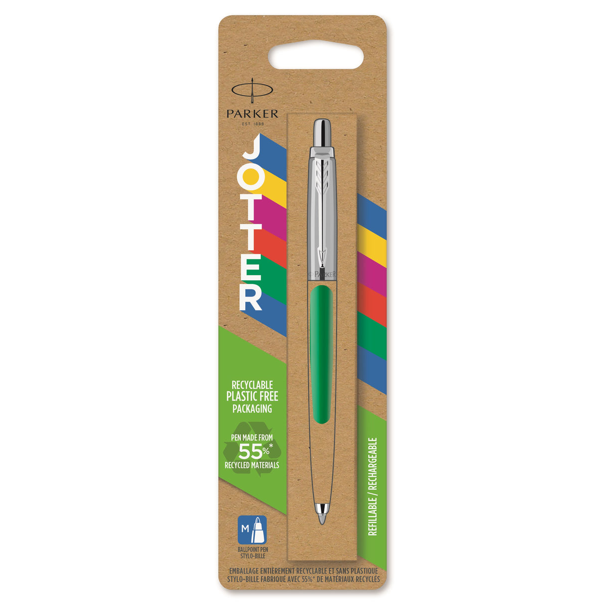Parker kuglepen Jotter 55% recycled blist grøn (billede 3)