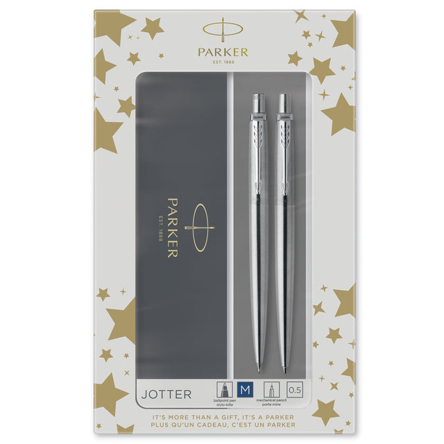 Parker Duosæt Jotter 77% recycled CT kuglepen+stiftblyant sø (billede 1)