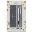 Parker Duosæt Jotter 77% recycled CT kuglepen+fyldepen sølv (billede 1)