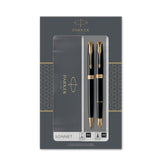 Parker Duosæt Sonnet GT kuglepen+fyldepen sort (billede 1)