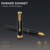 Parker Duosæt Sonnet GT kuglepen+fyldepen sort (billede 5)