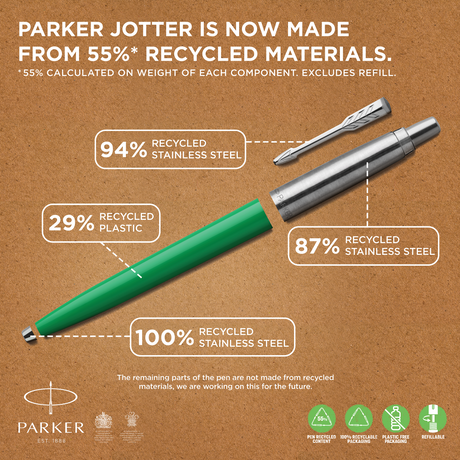 Parker kuglepen Jotter 55% recycled blist sort (billede 4)