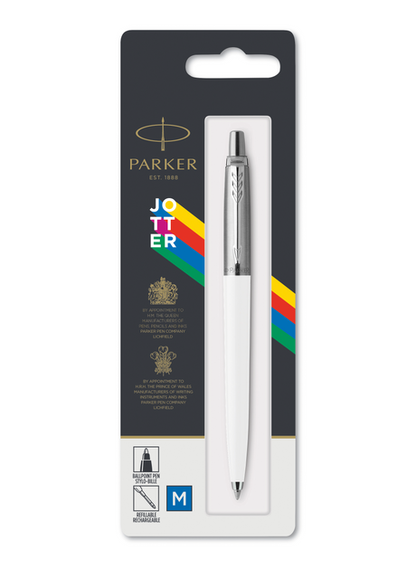 Parker kuglepen Jotter 55% recycled blist hvid (billede 2)