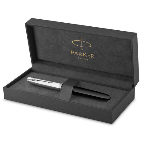 Parker 51 fyldepen i gaveæske sort/krom – Fyldepenne (billede 1)