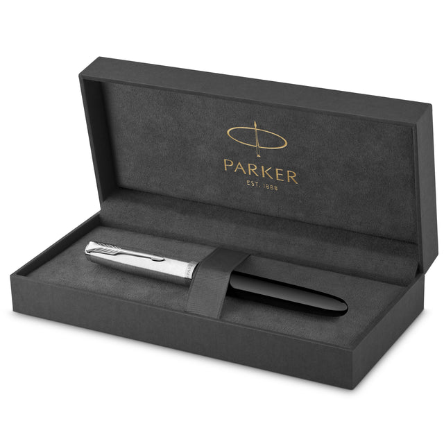 Parker 51 fyldepen i gaveæske sort/krom – Fyldepenne (billede 1)
