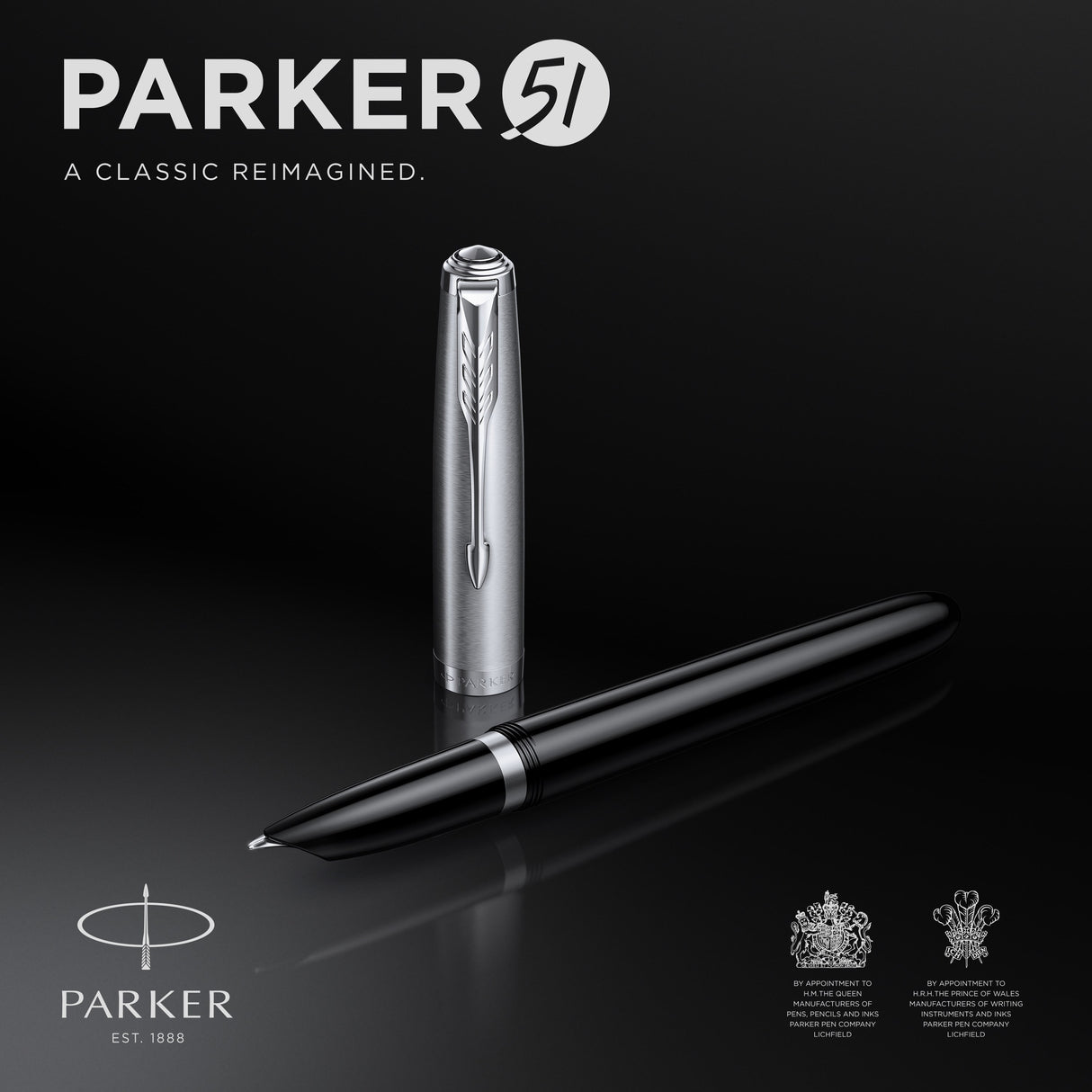 Parker 51 fyldepen i gaveæske sort/krom – Fyldepenne (billede 2)