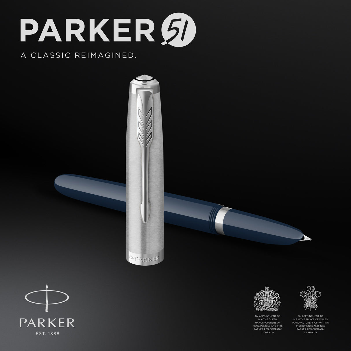 Parker 51 fyldepen i gaveæske midnatsblå/krom – Fyldepenne (billede 2)