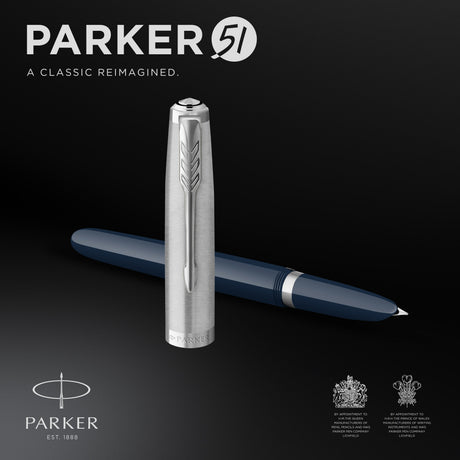 Parker 51 fyldepen i gaveæske midnatsblå/krom – Fyldepenne (billede 2)