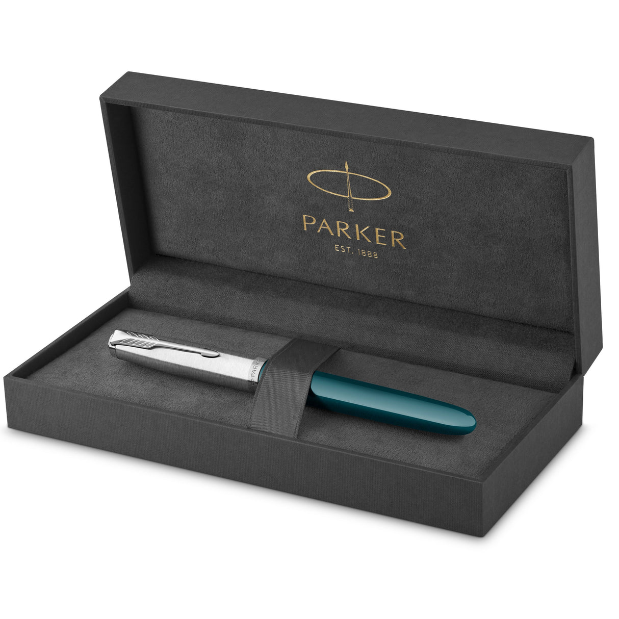 Parker 51 fyldepen i gaveæske turkisblå/krom – Fyldepenne (billede 1)