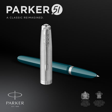 Parker 51 fyldepen i gaveæske turkisblå/krom – Fyldepenne (billede 2)