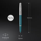 Parker 51 fyldepen i gaveæske turkisblå/krom – Fyldepenne (billede 3)