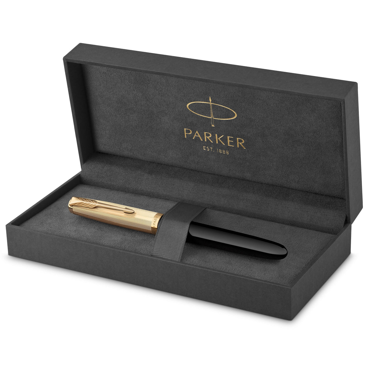 Parker 51 fyldepen deluxe i gaveæske sort/guld – Fyldepenne (billede 1)