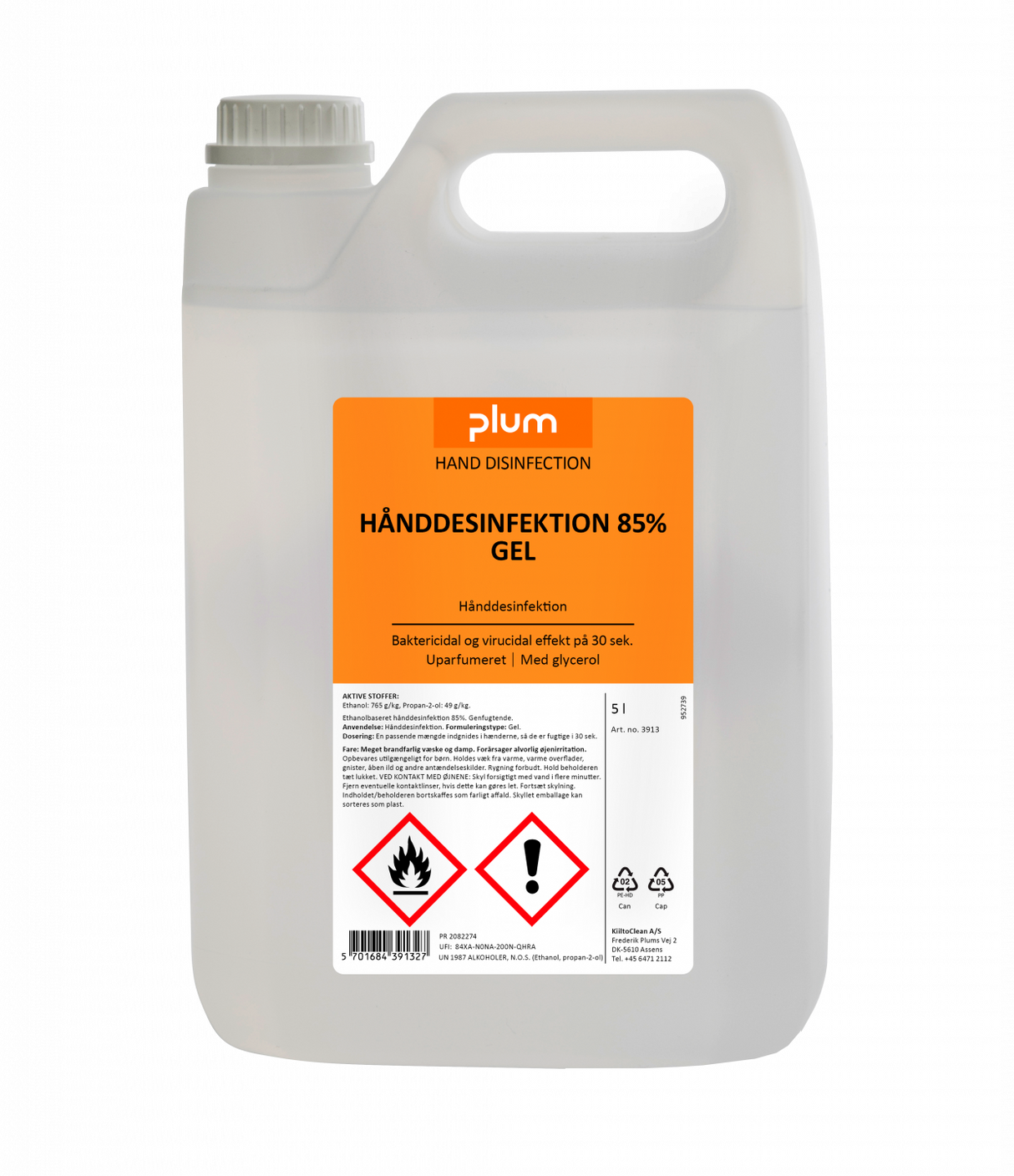 PLUM Hånddesinfektion 85% Gel 5 l dunk (billede 2)