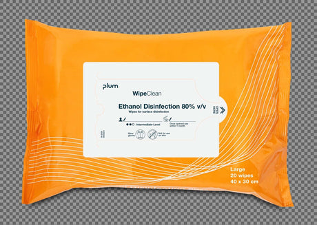 PLUM Wipeclean Ethanol Disinfection 80% - large 20 stk. (billede 1)