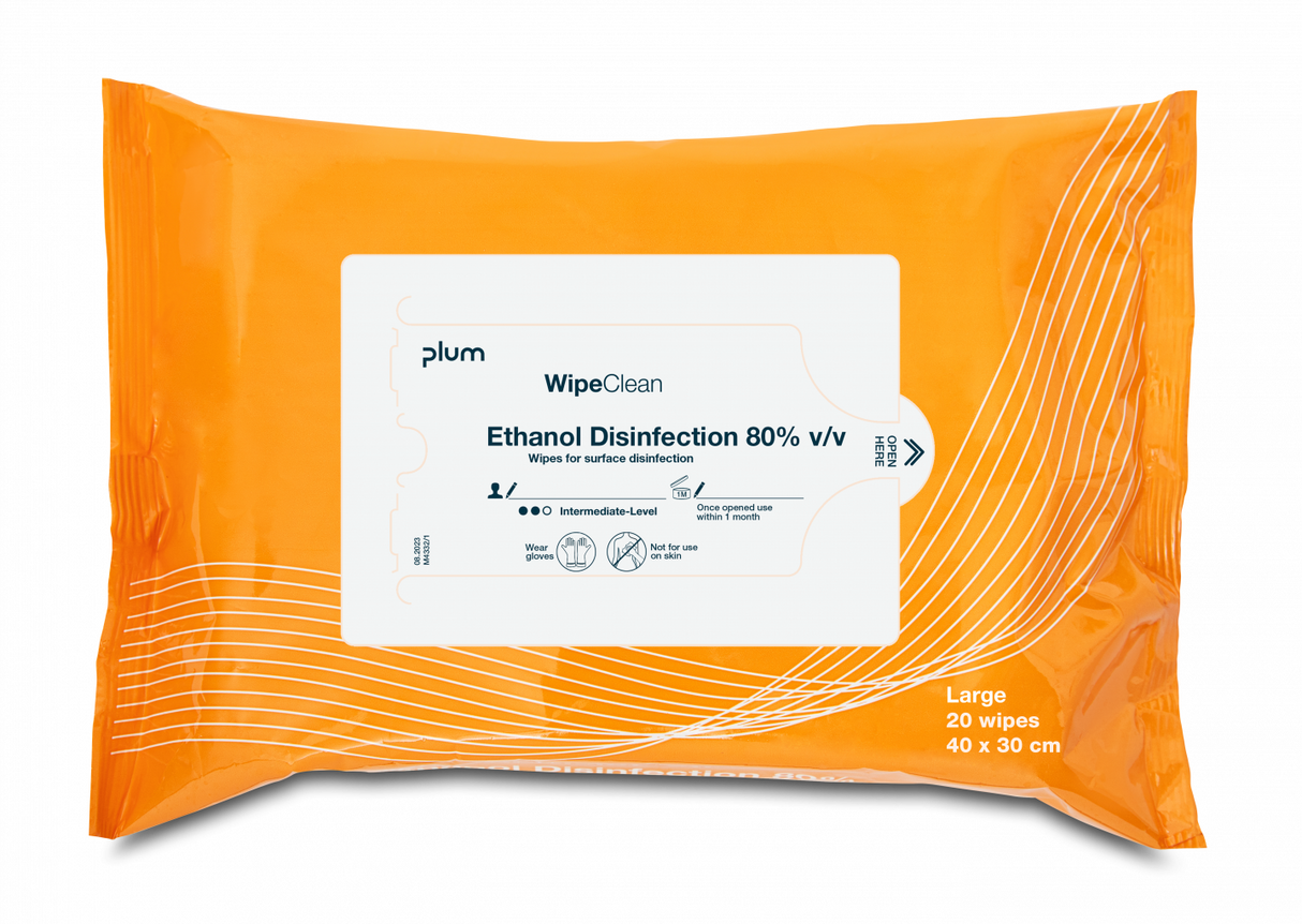 PLUM Wipeclean Ethanol Disinfection 80% - large 20 stk. – Andet (billede 2)