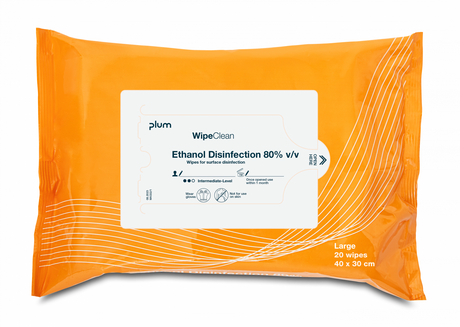 PLUM Wipeclean Ethanol Disinfection 80% - large 20 stk. (billede 2)