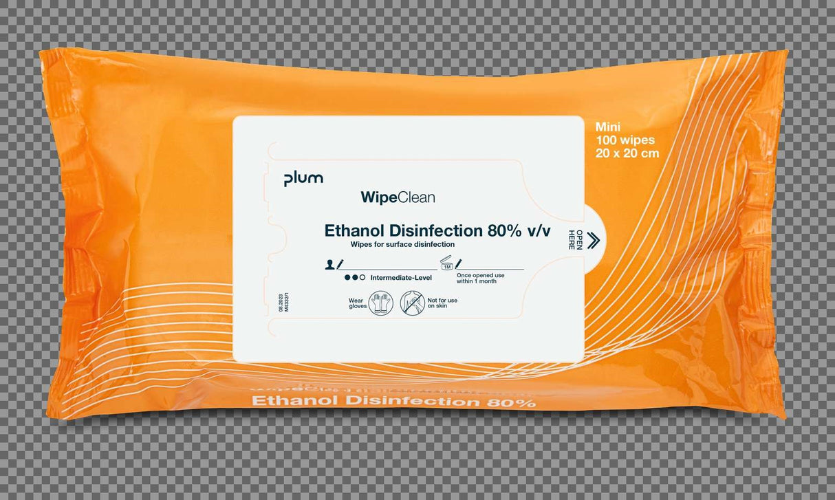 PLUM Wipeclean Ethanol Disinfection - mini 100 stk. (billede 1)