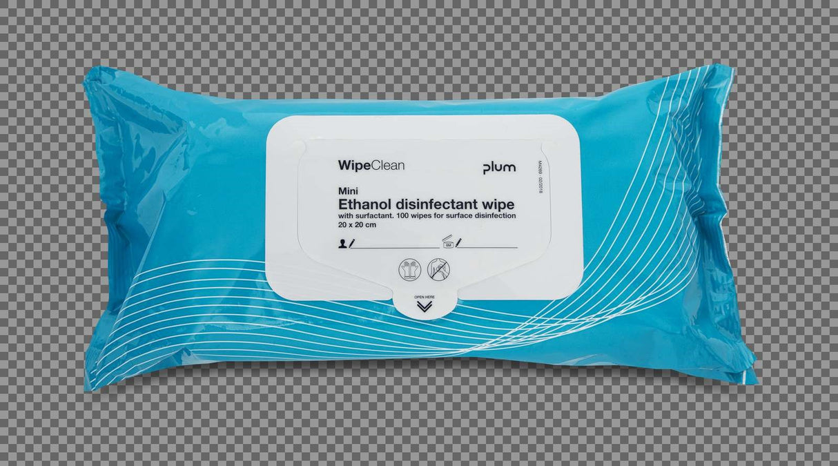 PLUM WipeClean Ethanol Disinf. 80% w/tensid, mini 100 wipes – Andet (billede 1)