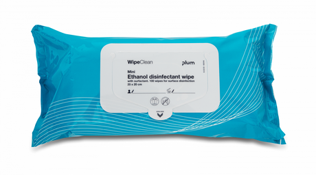 PLUM WipeClean Ethanol Disinf. 80% w/tensid, mini 100 wipes (billede 2)