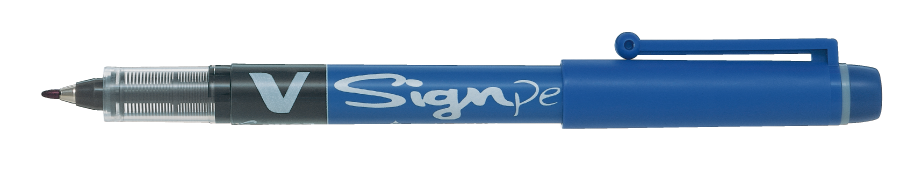 Pilot Filtpen m/hætte V-Signpen 2,0 blå
