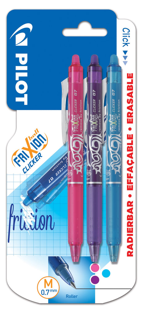 Pilot Frixion Clicker m/klik 0,7 blister ass (3)
