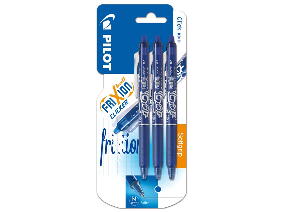 Pilot Frixion Clicker m/klik 0,7 blister blå (3)