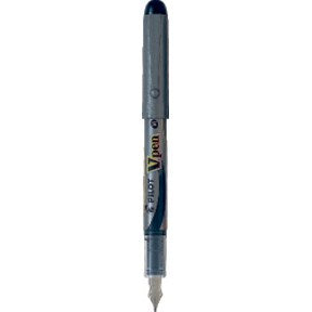 Pilot Fyldepen V-Pen Silver m/hætte sort – Fyldepenne