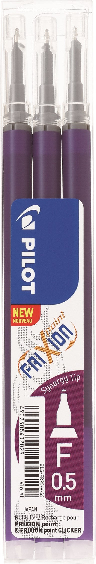 Pilot Frixion Point Clicker 0,5 refill lilla (3) (billede 1)