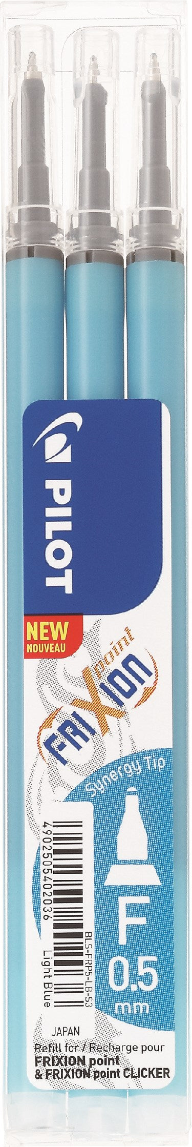 Pilot Frixion Point Clicker 0,5 refill lys blå (3) (billede 1)
