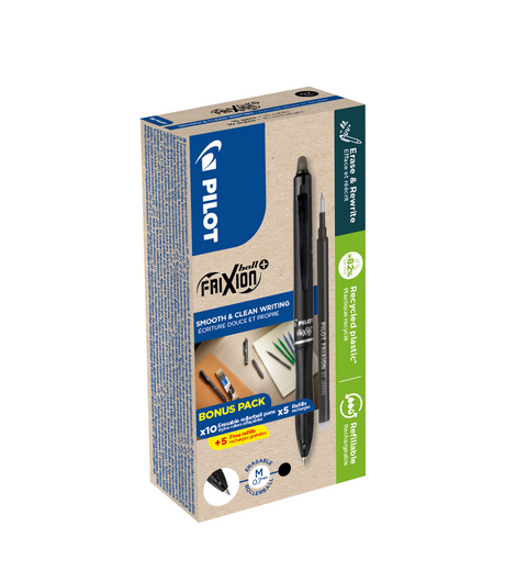 Frixion Ball Plus 0,7 Green Pack sort (10+10)