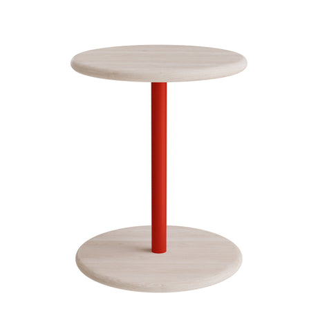 Taburet Donut 7301T, hvidpigmenteret ask, rødt understel