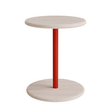 Taburet Donut 7301T, hvidpigmenteret ask, rødt understel