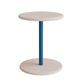 Taburet Donut 7301T, hvidpigmenteret ask, blåt understel