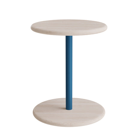 Taburet Donut 7301T, hvidpigmenteret ask, blåt understel