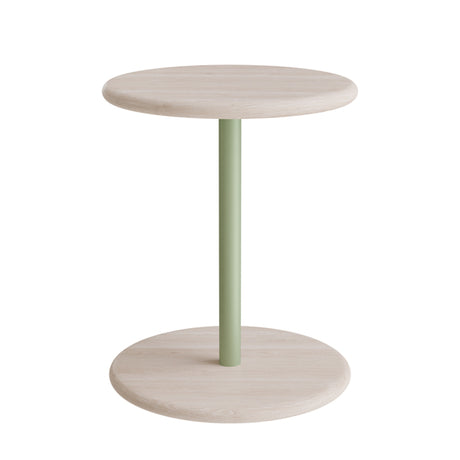 Taburet Donut 7301T, hvidpigmenteret ask, grønt understel