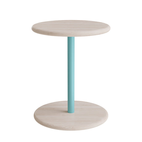 Taburet Donut 7301T, hvidpigmenteret ask, turkis understel