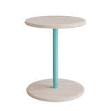 Taburet Donut 7301T, hvidpigmenteret ask, turkis understel