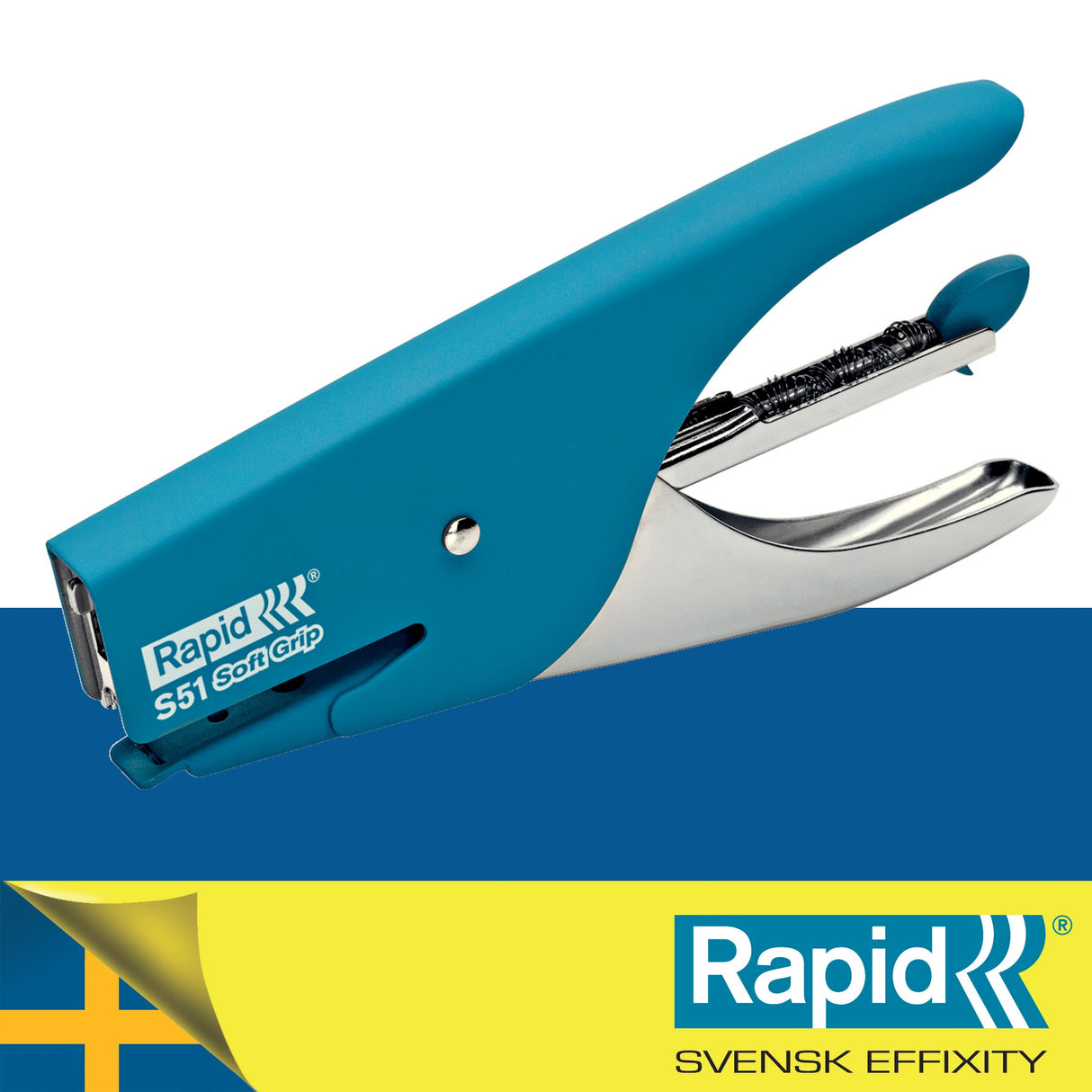 Hæftetang S51 t/15ark SoftGrip blå – image 2