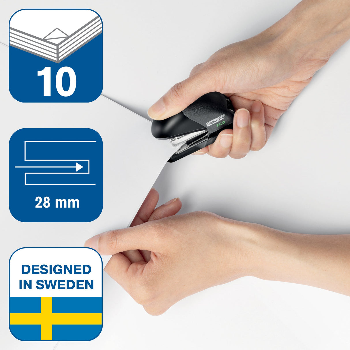 Hæftemaskine Eco recycle t/10ark sort – image 2