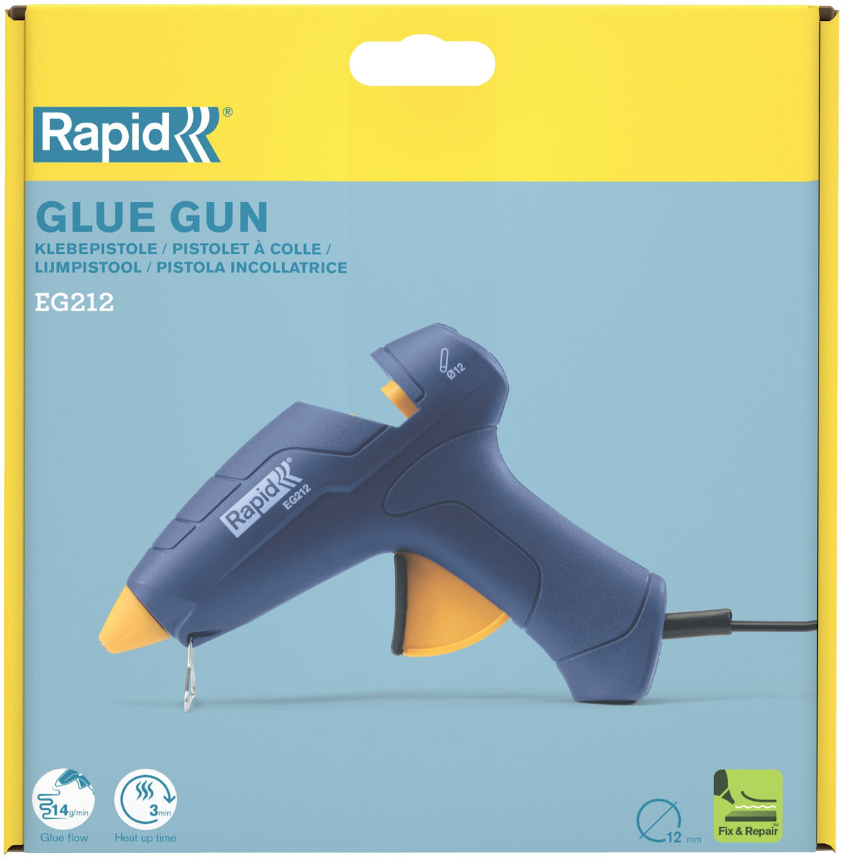 Rapid Limpistol EG 212 elektrisk D12mm blå – Limpistoler (billede 4)