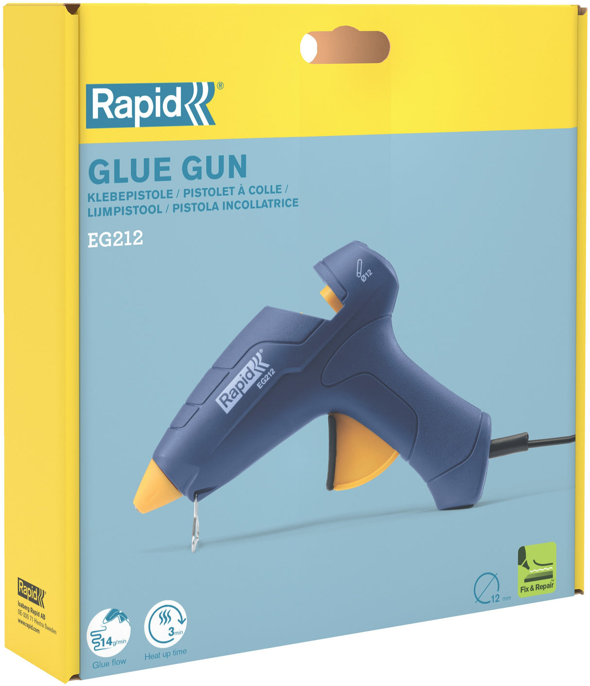Rapid Limpistol EG 212 elektrisk D12mm blå – Limpistoler (billede 5)