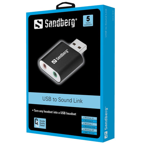 Sandberg USB to Sound Link, Black – Headset adaptere (billede 2)
