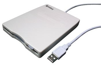 Sandberg USB Floppy Mini Reader, White/Grey – Disketter